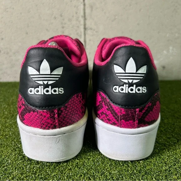 Adidas Superstar Bold Magenta Pink Snakeskin Platform FW3696 Shoes Women’s 7 - Picture 4 of 9